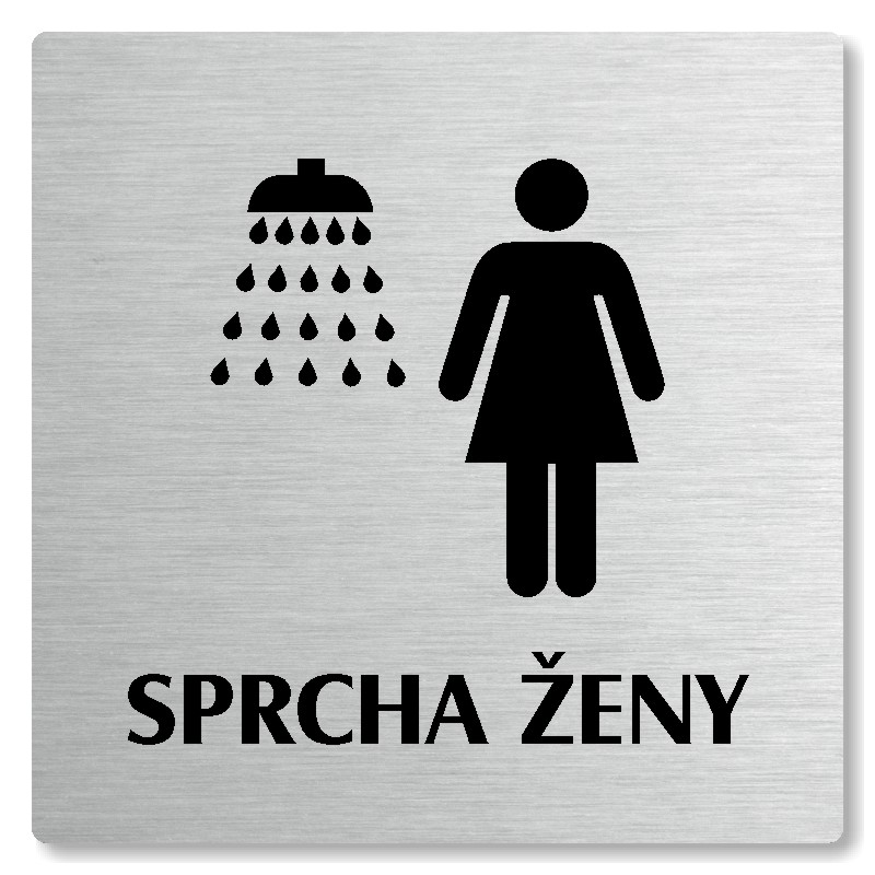 Sprcha ženy, 100x100mm, stříbrná, Nevada
